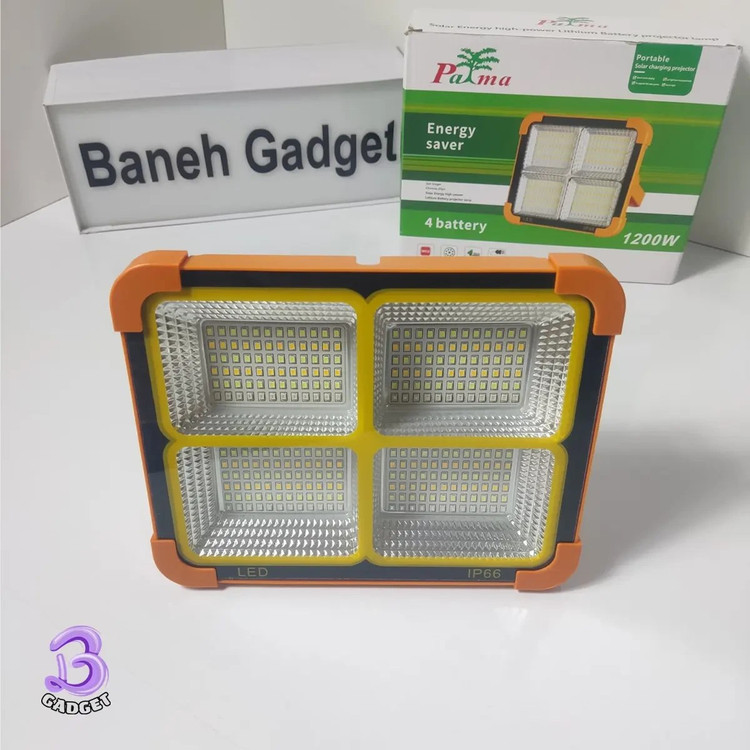 چراغ پروژکتور سولار شارژی و خورشیدی 1200 وات SOLAR LED مهتابی و آفتابی دارای قابلیت چراغ پلیسی وارداتی