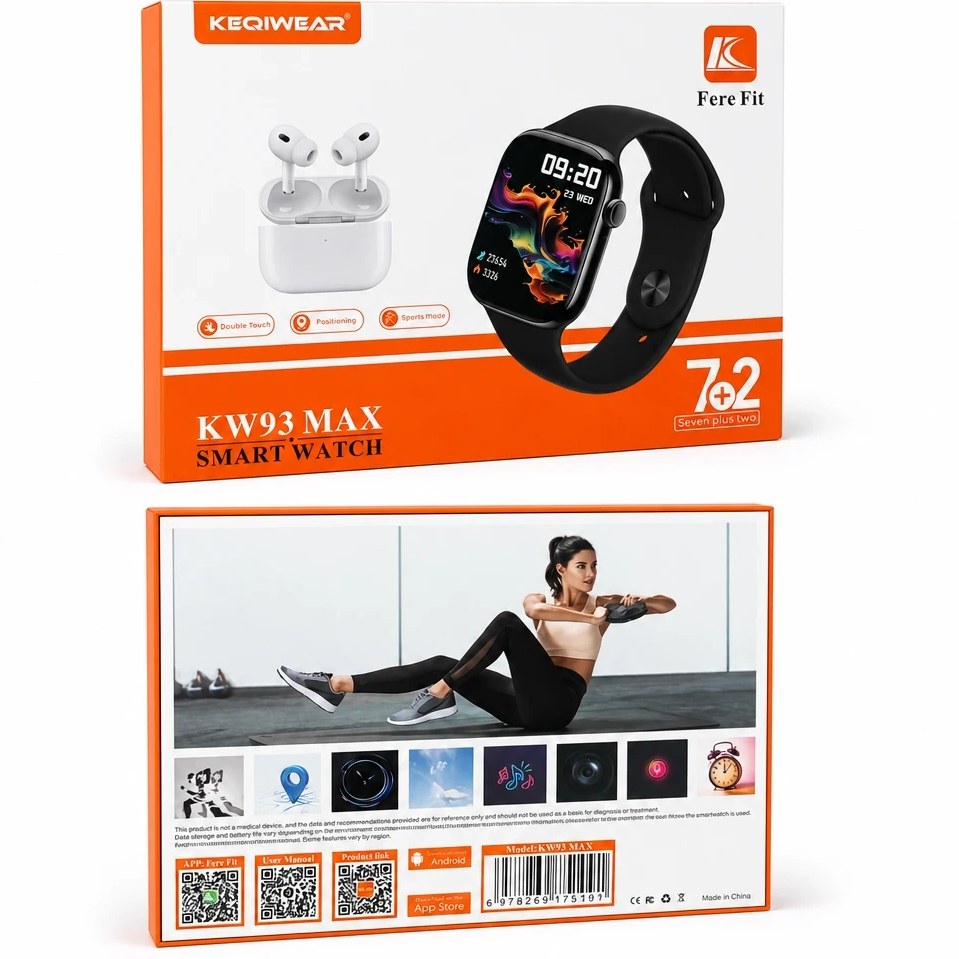 ساعت هوشمند و ایرپاد KW93 Max